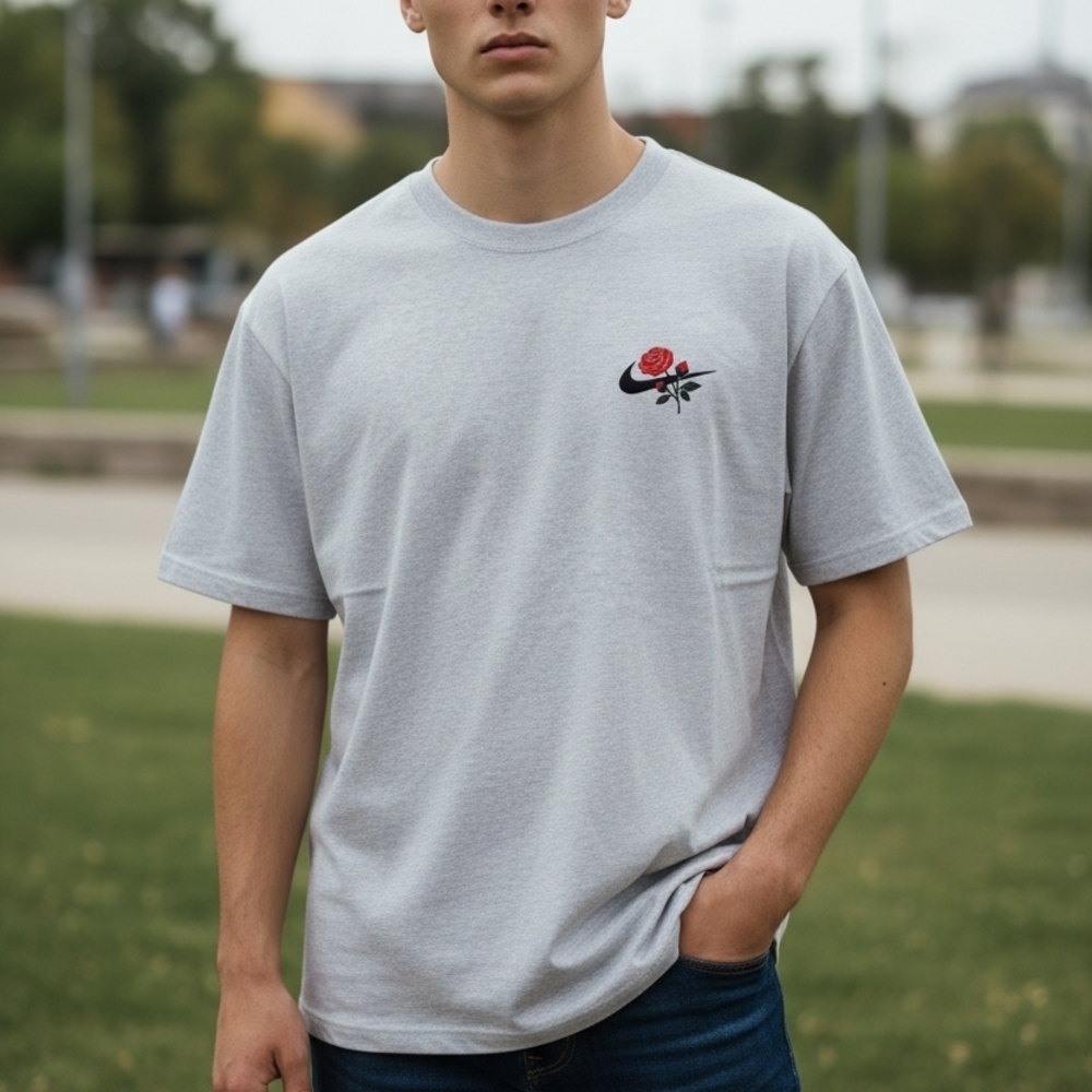 New Nike Rose Embroidered Logo T-Shirt